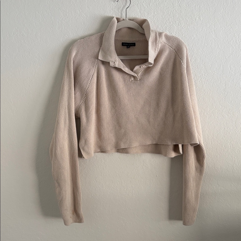 Kendall & Kylie Beige Knit Sweater